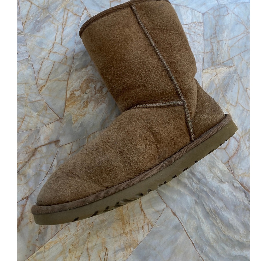 UGG Australia Classic Short Chestnut Suede Pink Ribbon Breast Cancer Boots - Picture 11 of 16